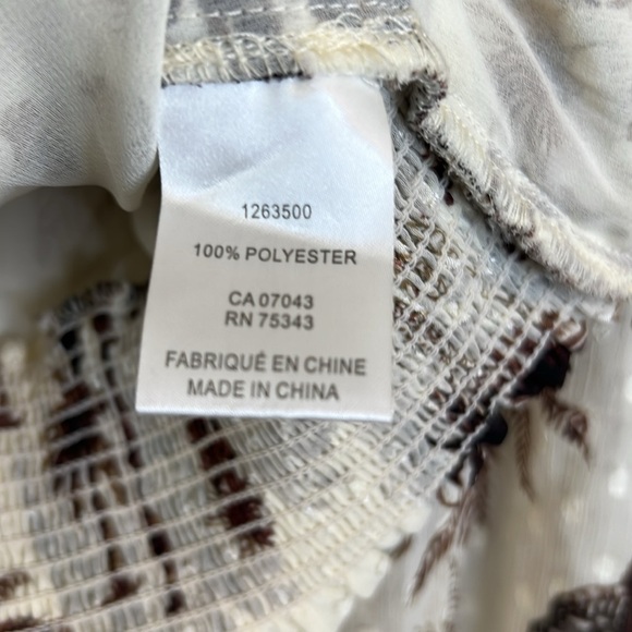 Joie Desert Palm Tree Faux Wrap Long Sleeve Crop Blouse Size S - Picture 9 of 9